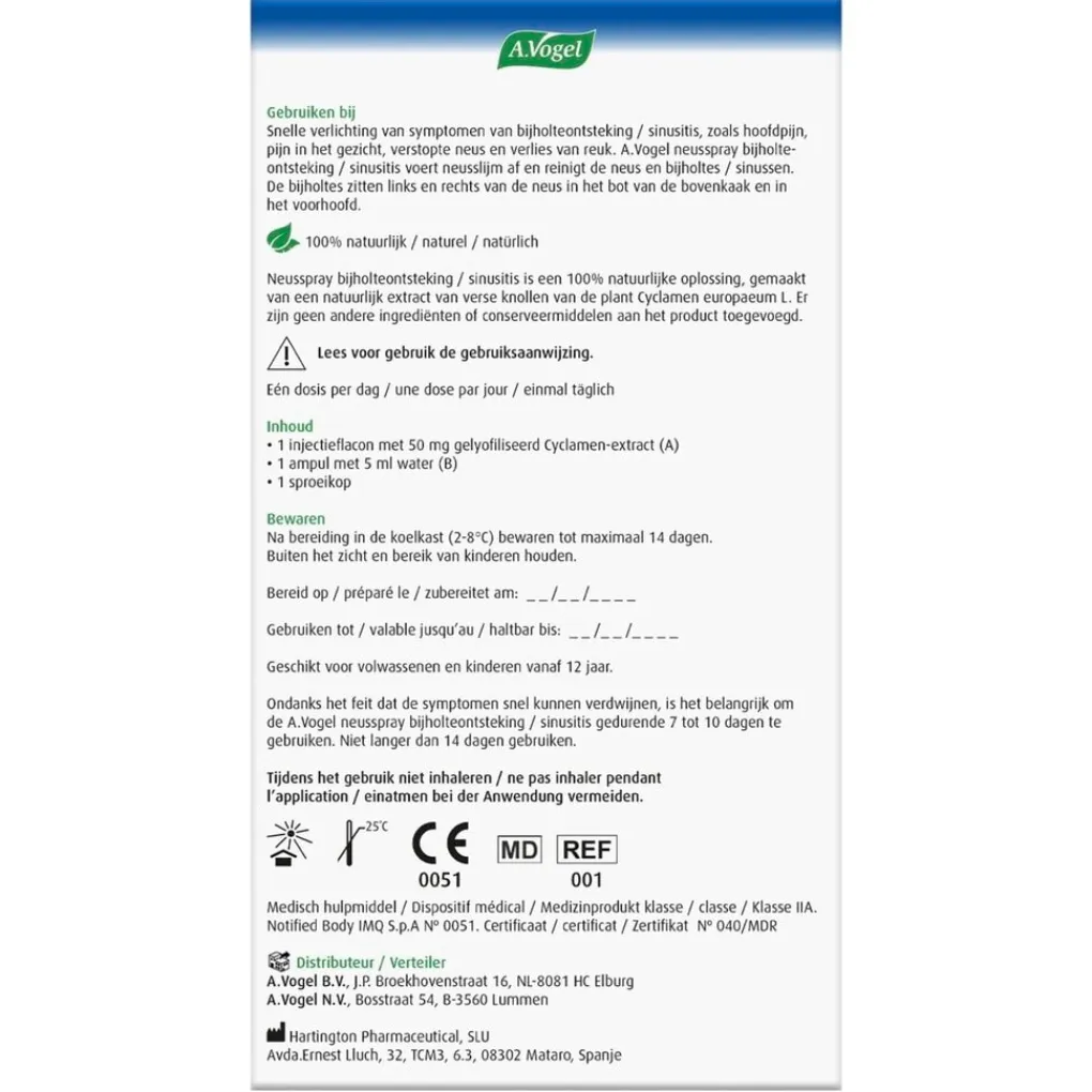 A.Vogel Natuurlijke Zelfzorgmiddelen|Luchtwegen>A. Vogel Bijholteontsteking Neusspray