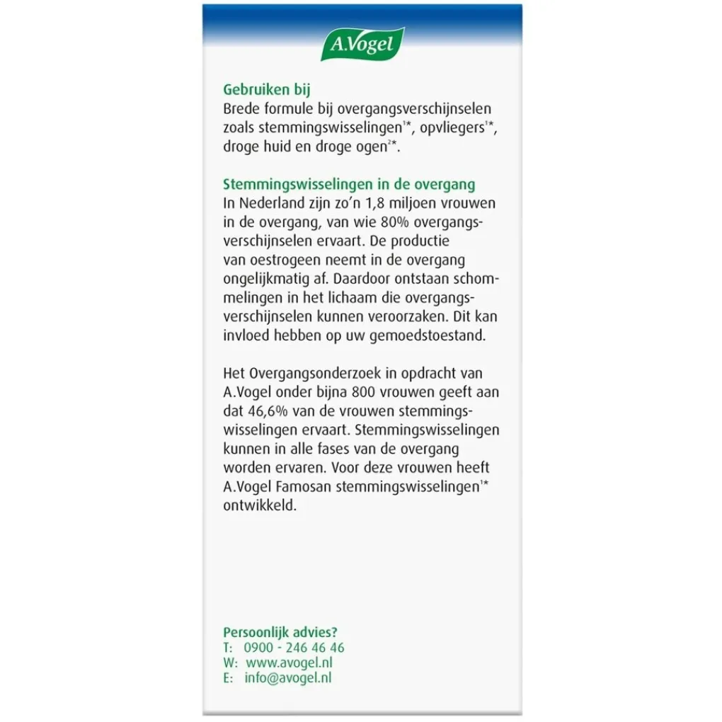 A.Vogel Natuurlijke Supplementen|Overgang>A. Vogel Famosan Overgang Totaal