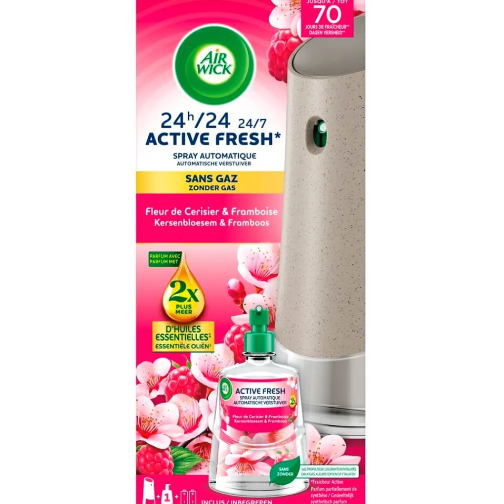 Airwick Luchtverfrissers>Air Wick Active Fresh Kersenbloesem & Framboos Starterkit