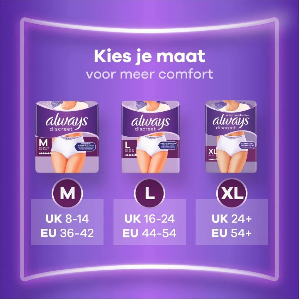 Always Discreet Incontinentie>Incontinentiebroekjes