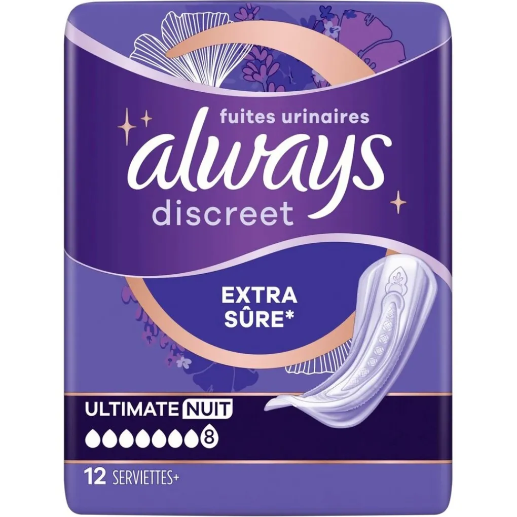Always Discreet Incontinentie>Ultimate Night Incontinentieverband