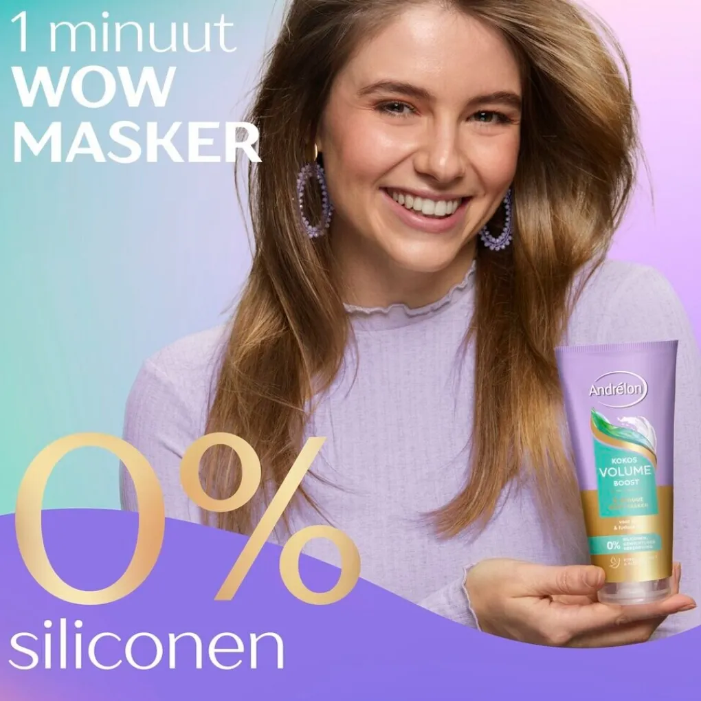 Andrelon Haarmasker>Andrélon Kokos Volume Boost 1 Minuut Wow Haarmasker