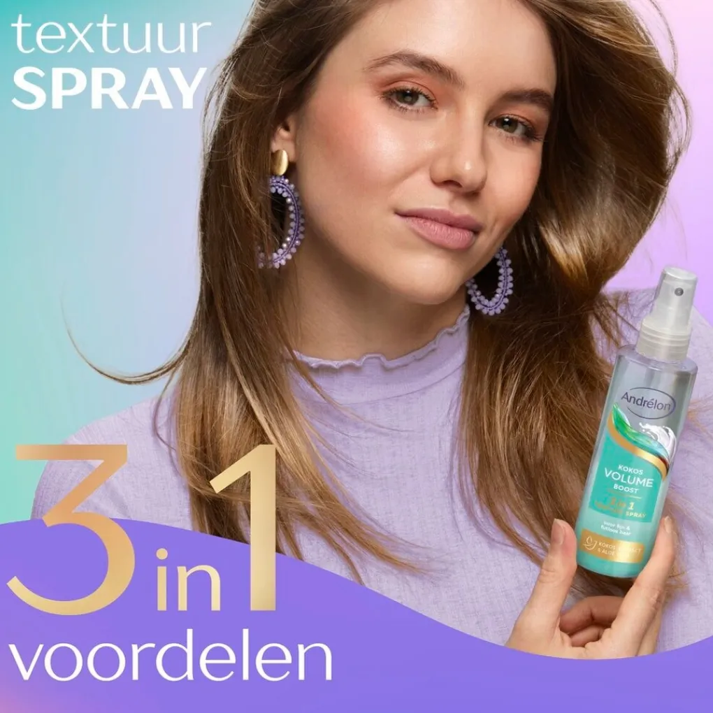 Andrelon Haarlak>Andrélon Kokos Volume Boost 3-in-1 Textuur Spray