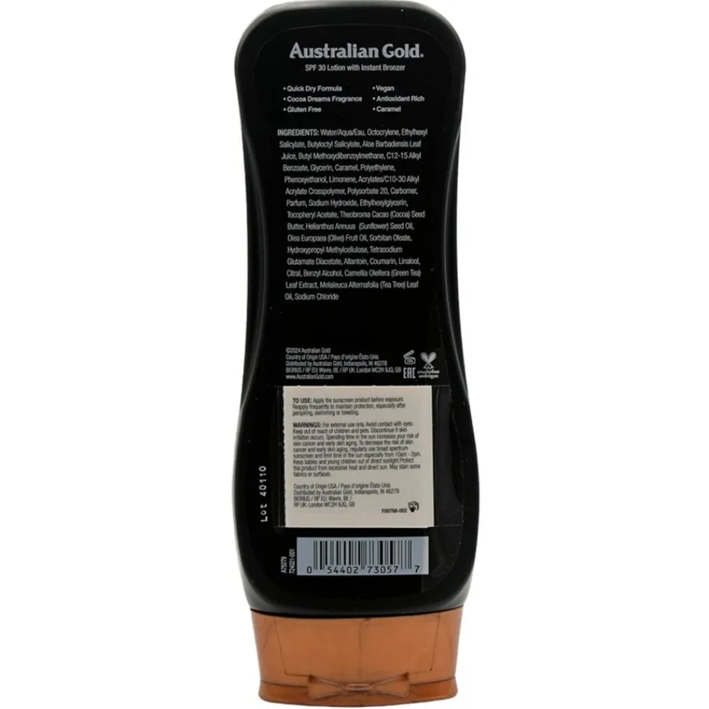 Australian Gold Zonnebrand>Instant Bronzer SPF30 Zonnebrand Lotion