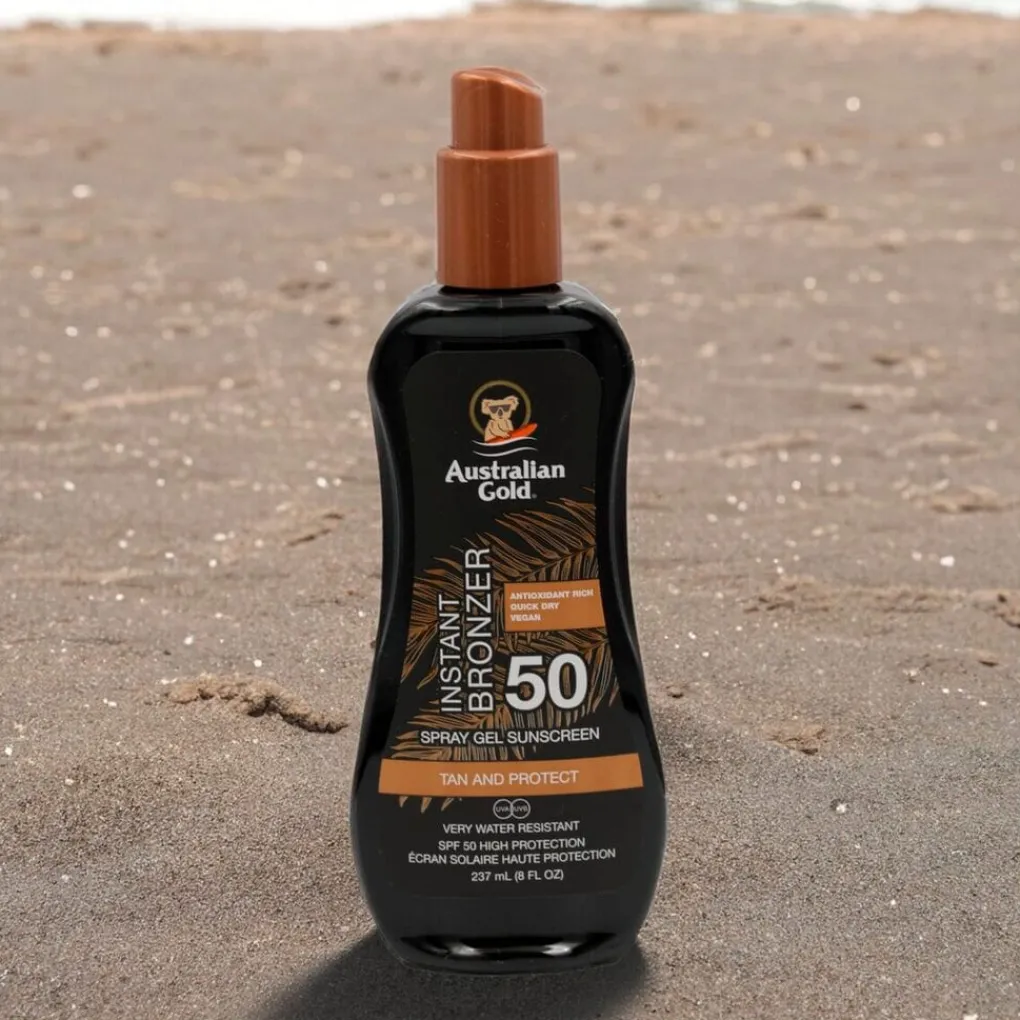 Australian Gold Zonnebrand>SPF50 Spray Gel met Bronzer