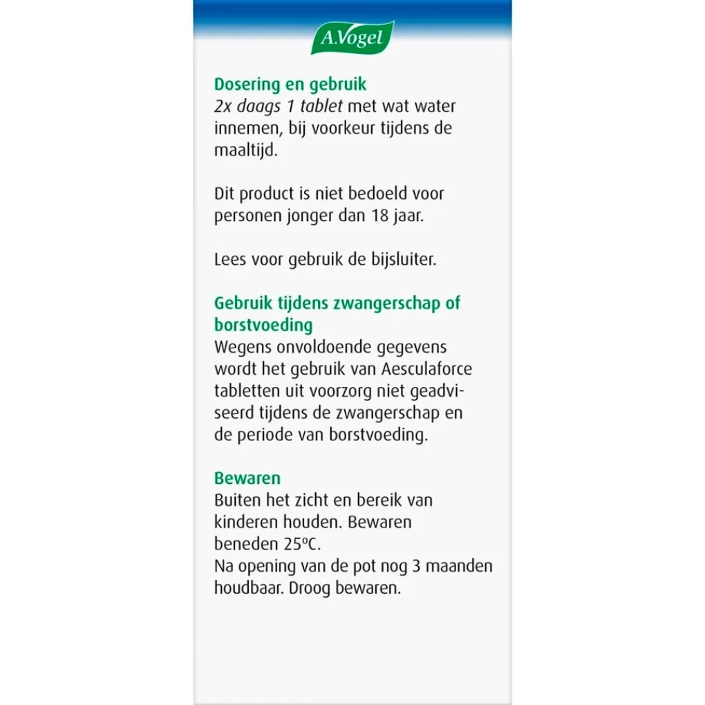 A.Vogel Natuurlijke Zelfzorgmiddelen>Aesculaforce Tabletten