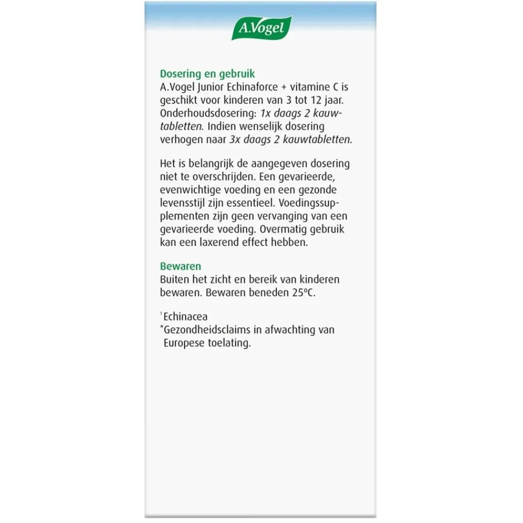 A.Vogel Natuurlijke Supplementen|Vitamines>Echinaforce Junior + Vitamine C Kauwtabletten