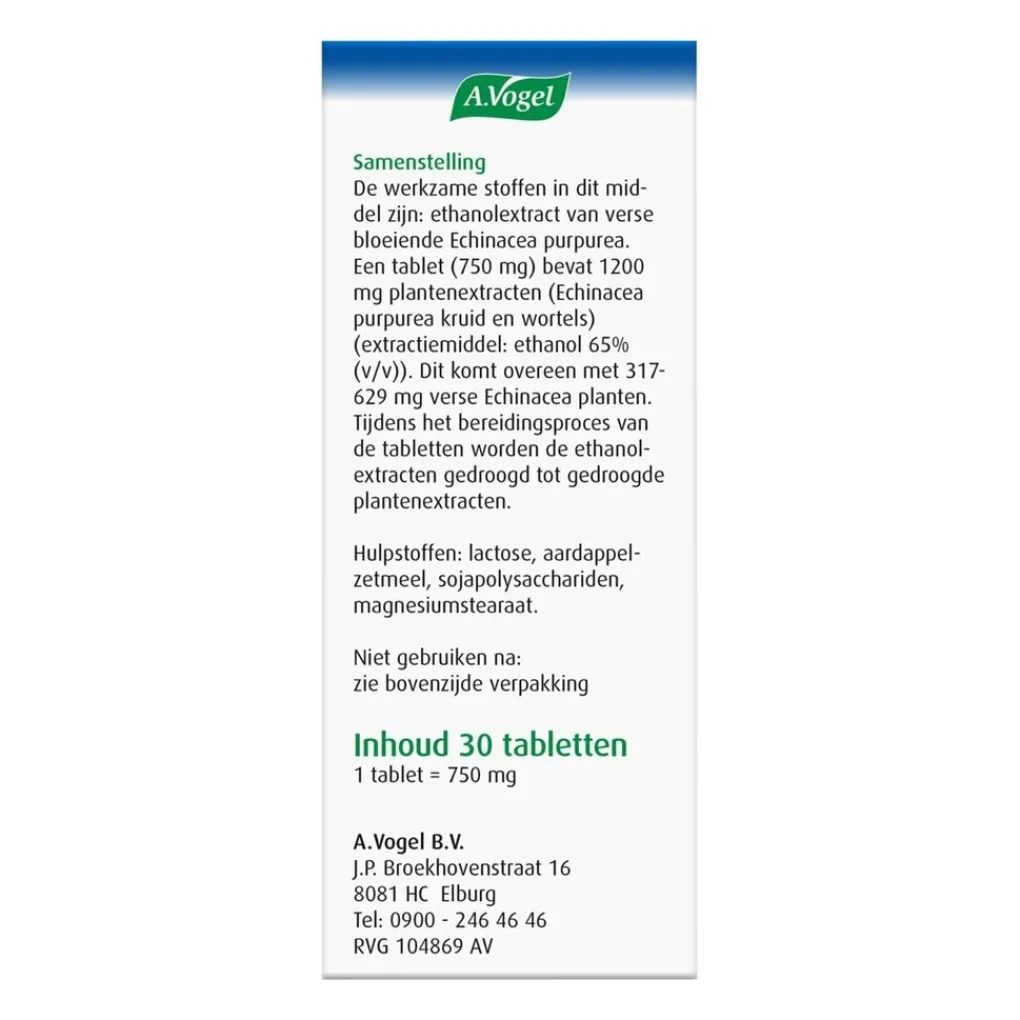 A.Vogel Natuurlijke Zelfzorgmiddelen>Echinaforce Sterk 1200mg Tabletten