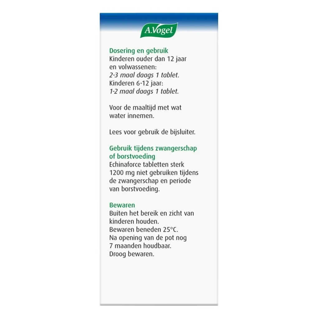 A.Vogel Natuurlijke Zelfzorgmiddelen>Echinaforce Sterk 1200mg Tabletten