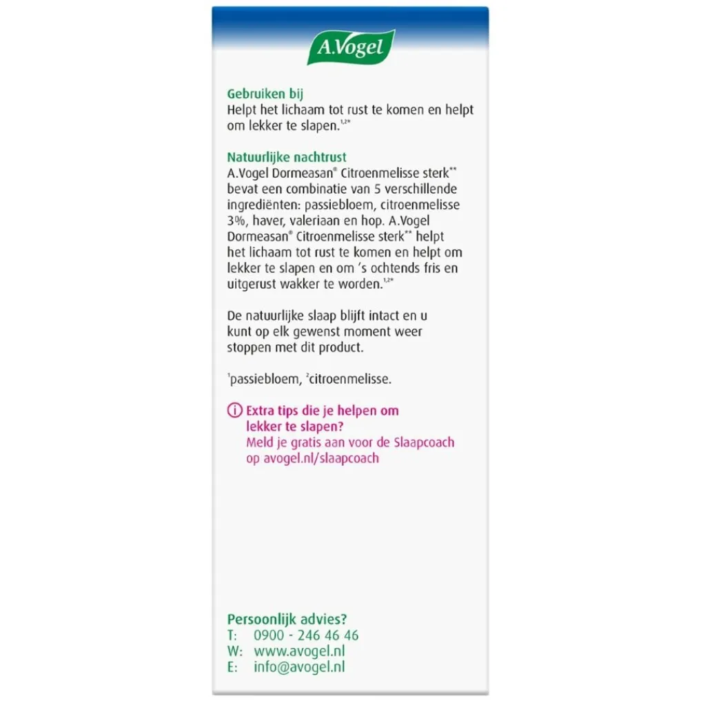 A.Vogel Natuurlijke Supplementen|Rust En Ontspanning>Nachtrust Sterk** Tabletten