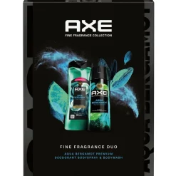 Axe Fine Fragrance Geschenkset Voor Hem>Aqua Bergamot Bodyspray & Bodywash Duo