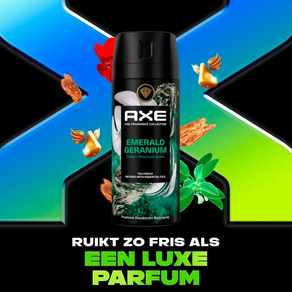Axe Fine Fragrance Deospray>Emerald Geranium Deodorant & Bodyspray
