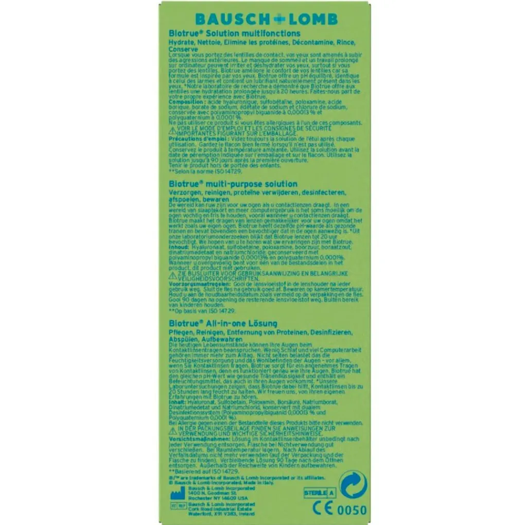 Bausch & Lomb Lenzenvloeistof>Bausch + Lomb Biotrue Multi-Purpose Solution Lenzenvloeistof