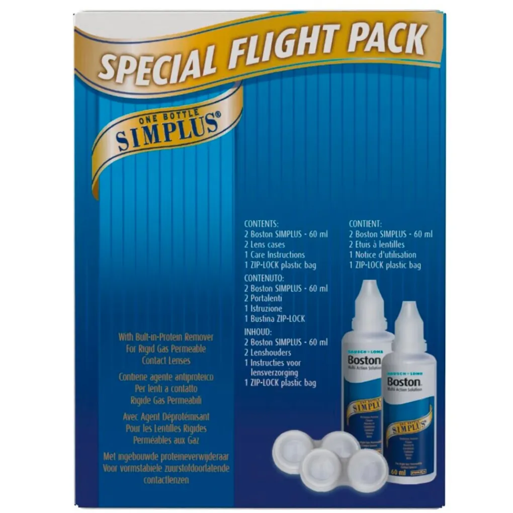 Bausch & Lomb Lenzenvloeistof>Bausch + Lomb Boston Simplus Lenzenvloeistof Special Flight Pack