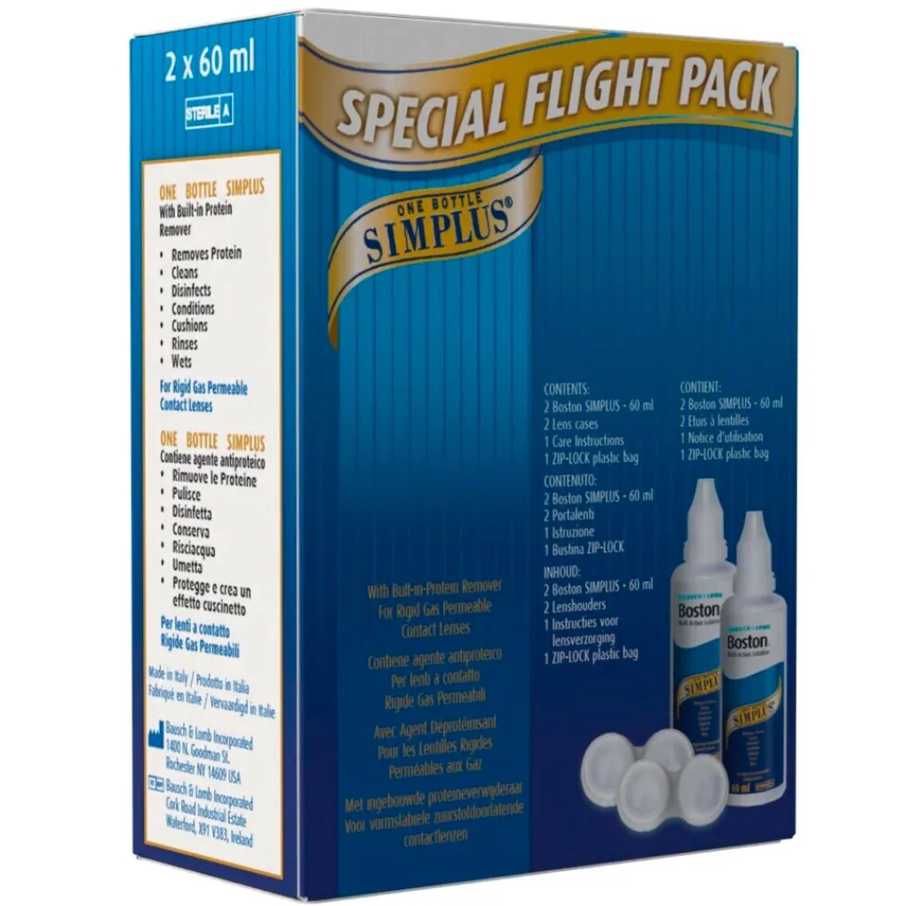 Bausch & Lomb Lenzenvloeistof>Bausch + Lomb Boston Simplus Lenzenvloeistof Special Flight Pack