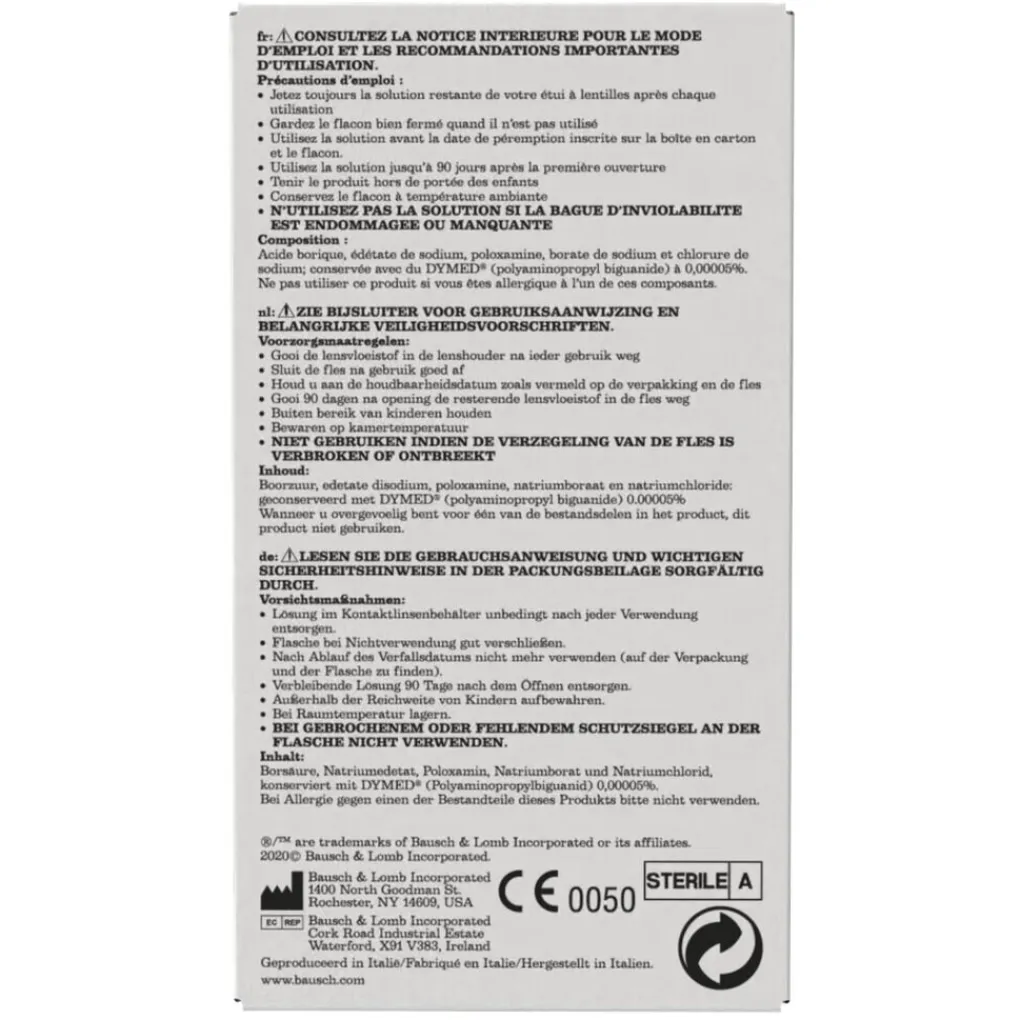 Bausch & Lomb Lenzenvloeistof>ReNu MPS Sensitive Eyes Flightpack