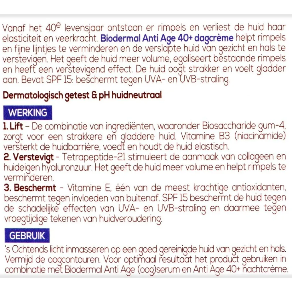 Biodermal Dagcreme>Anti Age 40+ Dagcrème