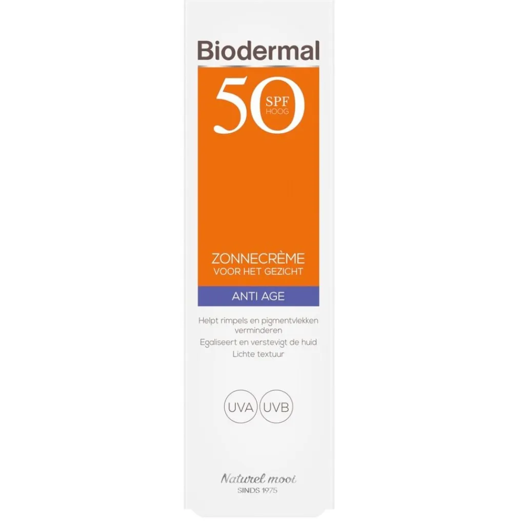 Biodermal Zonnebrand>Anti Age SPF50+ Zonnecrème voor het Gezicht