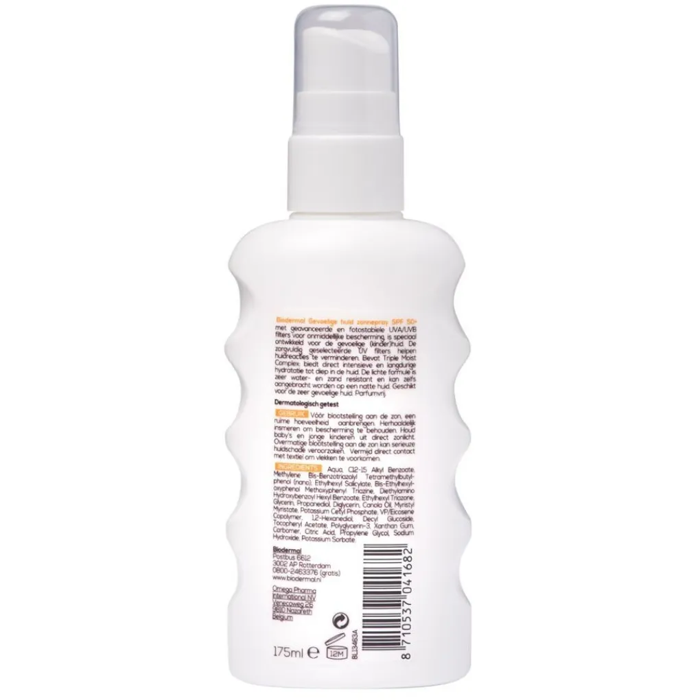 Biodermal Zonnebrand>Gevoelige Huid SPF50+ Zonnespray