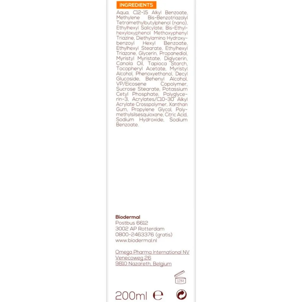 Biodermal Zonnebrand>Gevoelige Huid SPF50 Zonnemelk