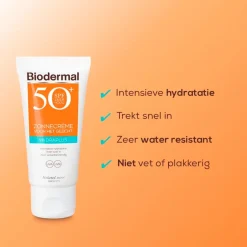 Biodermal Zonnebrand>Hydraplus SPF50+ Zonnecrème voor het Gezicht