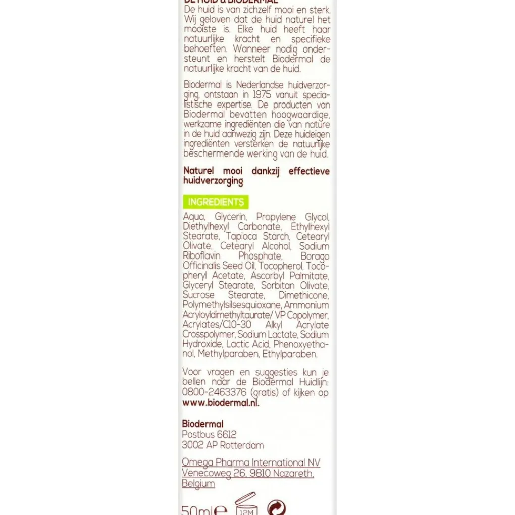 Biodermal Dagcreme|Nachtcreme>Vette & Gemengde Huid Crème