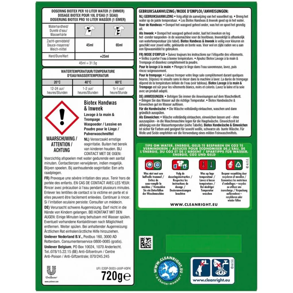 Biotex Wasmiddel>Handwas & Inweek Poeder