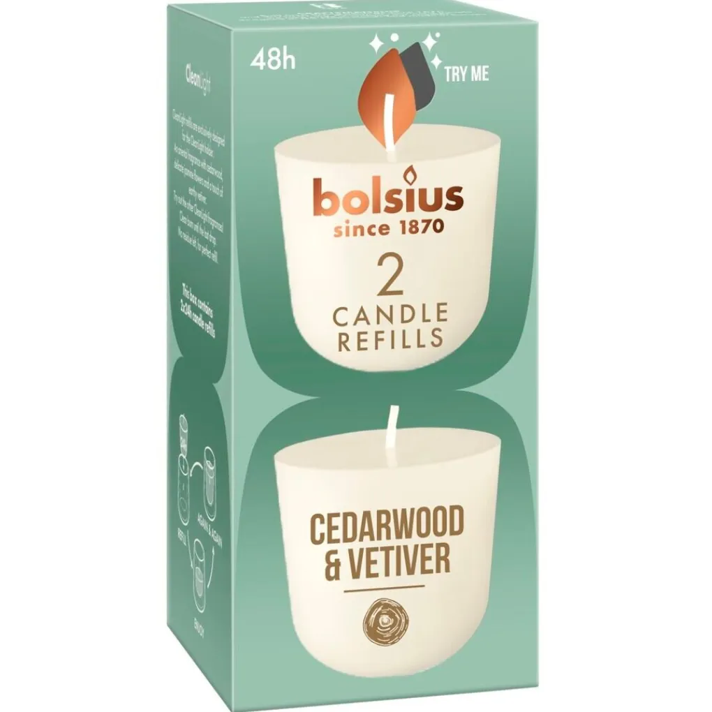 Bolsius Kaarsen>Clean Light Cederwood Navulling