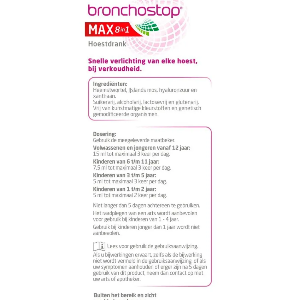 Bronchostop Luchtwegen>Max 8-in-1 Hoestdrank