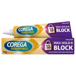 Corega Kleefpasta>Power Max Max Hold + Block Kleefcrème