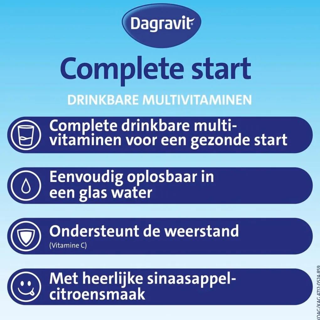 Dagravit Vitamines|Weerstand En Of Energie>Complete Start Drinkbare Multivitaminen Sachets