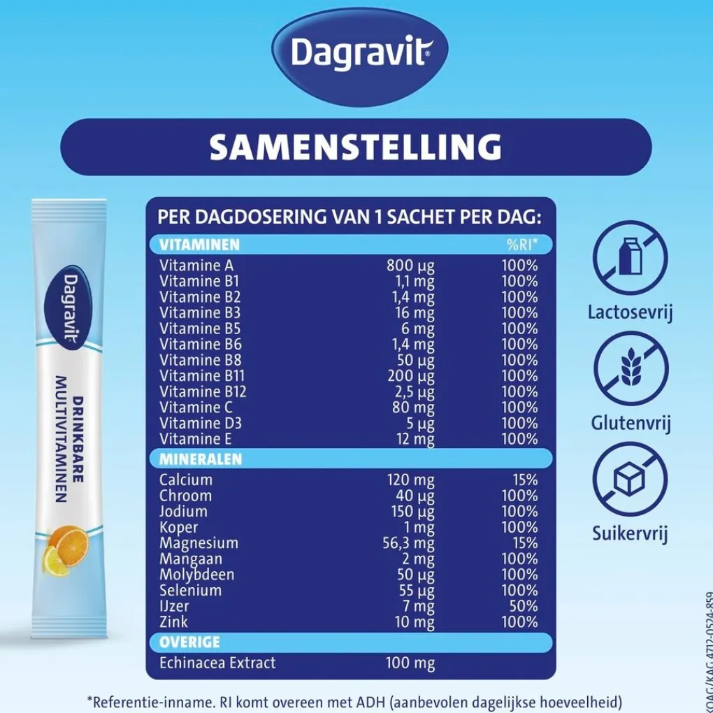 Dagravit Vitamines|Weerstand En Of Energie>Complete Start Drinkbare Multivitaminen Sachets