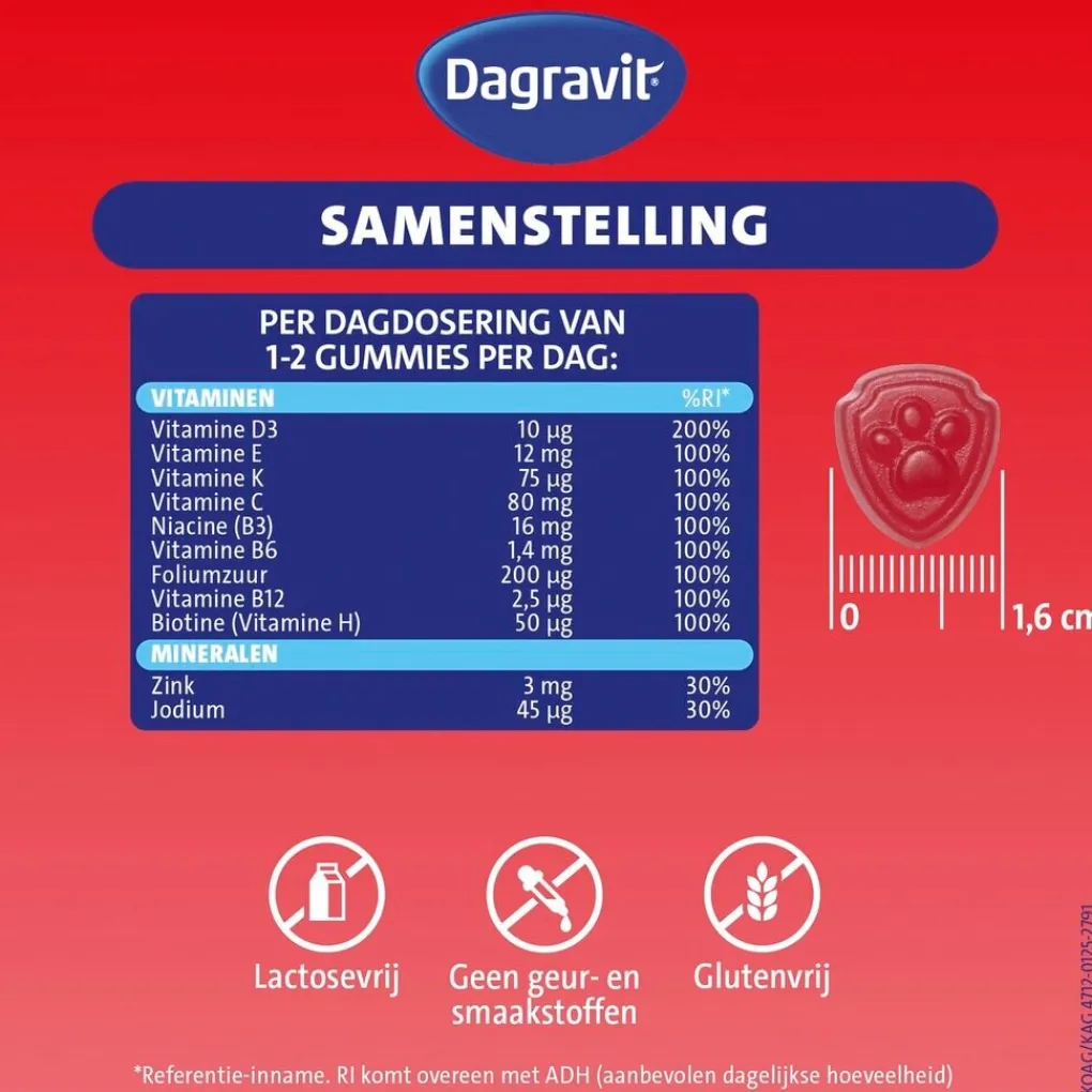 Dagravit Vitamines>Kids Multivitaminen Paw Patrol Gummies