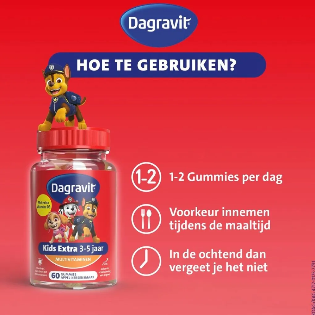 Dagravit Vitamines>Kids Multivitaminen Paw Patrol Gummies