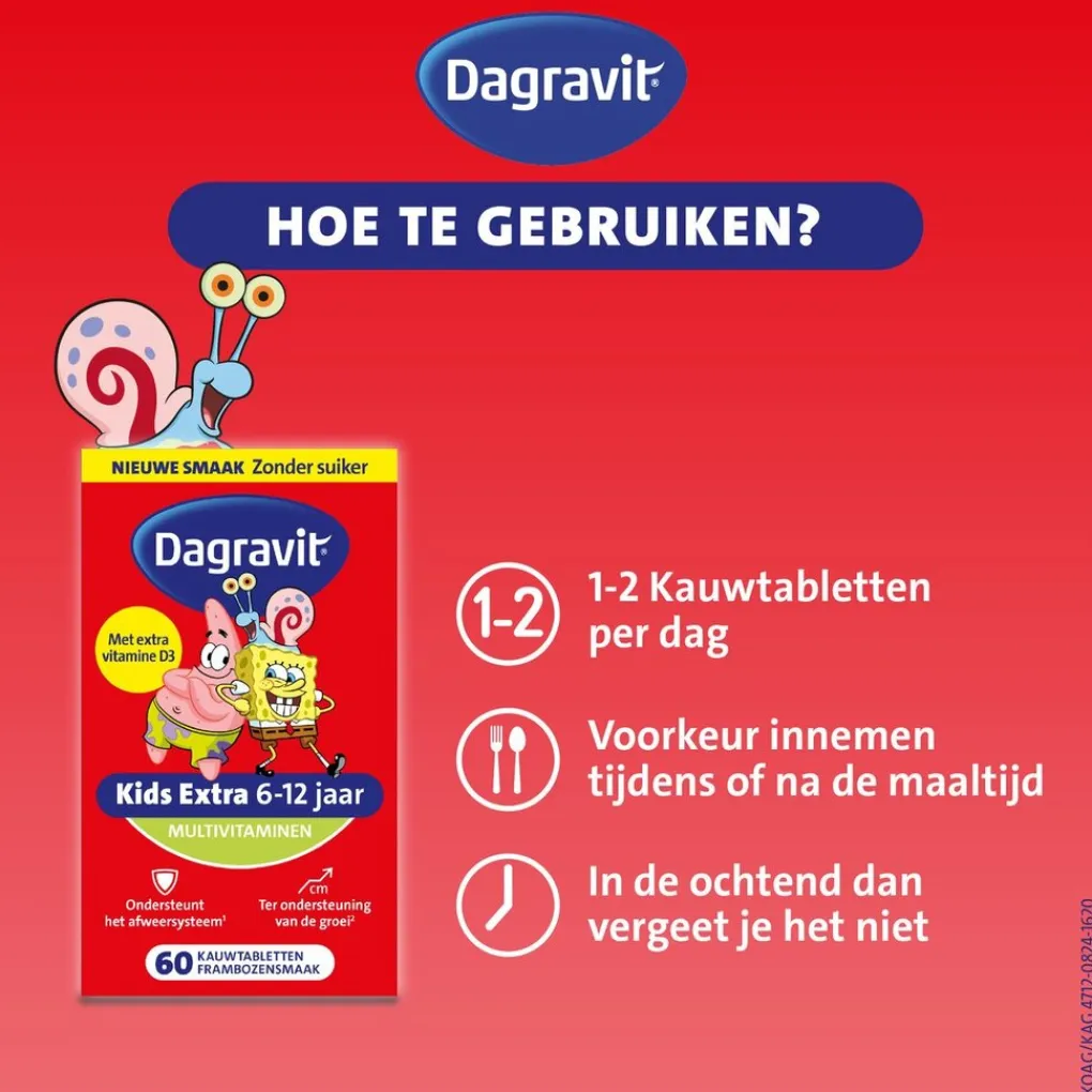 Dagravit Vitamines>Kids Multivitaminen Kauwtabletten