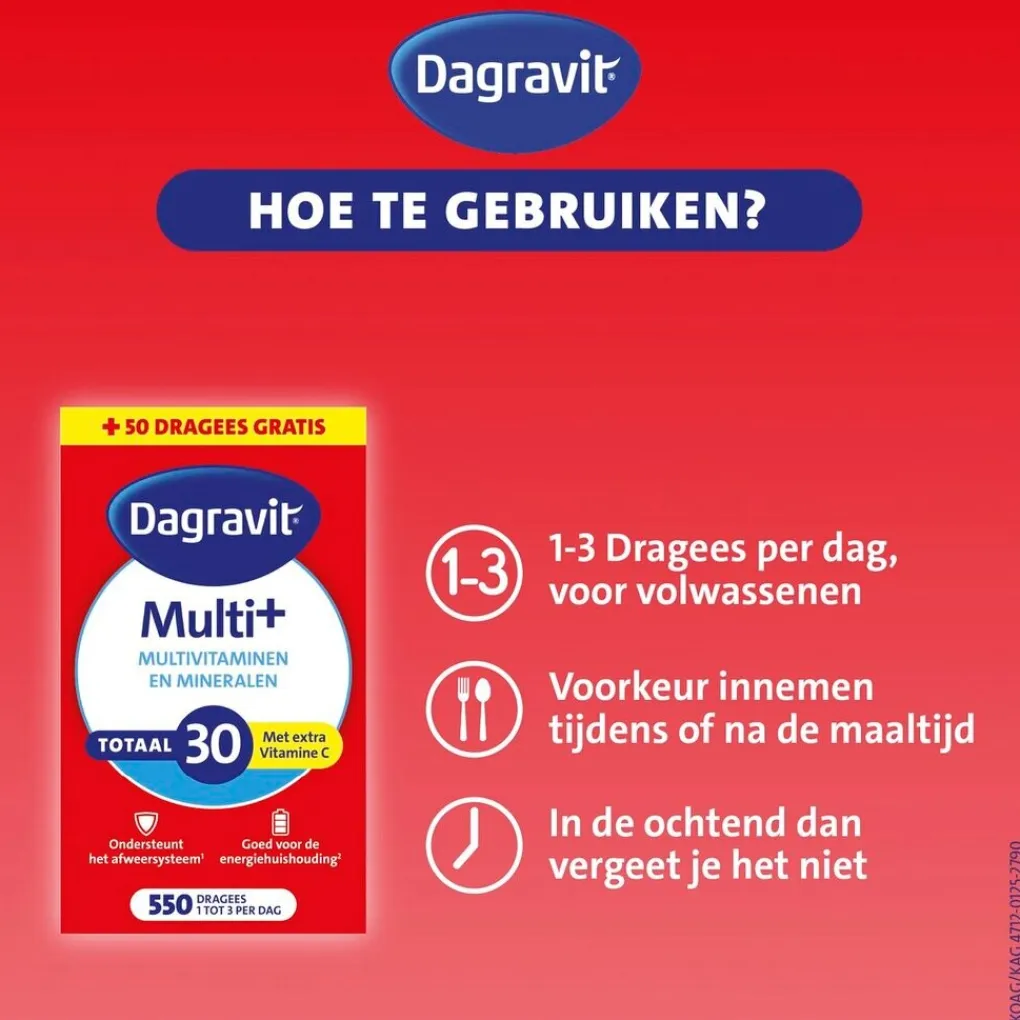 Dagravit Vitamines>Totaal 30 Multivitaminen en Mineralen Dragees