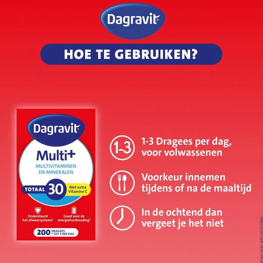 Dagravit Vitamines>Totaal 30 Multivitaminen en Mineralen Dragees