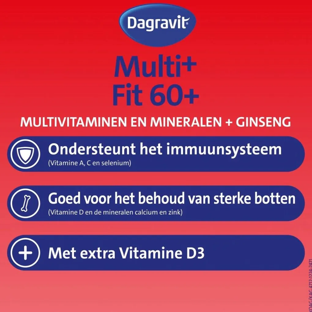 Dagravit Vitamines>Totaal 30 Vitaal 60+ Multivitaminen Tabletten