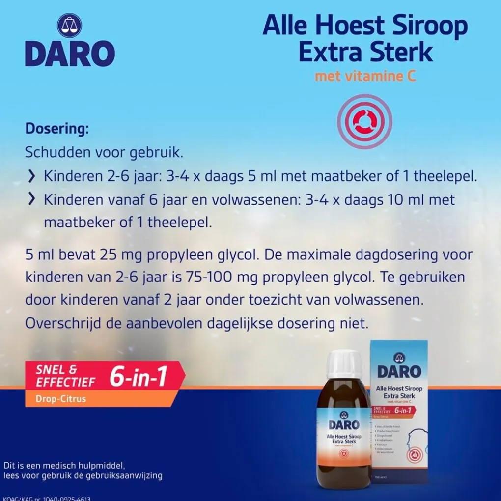 Daro Luchtwegen>Extra Sterk Alle Hoest Siroop met Vitamine C