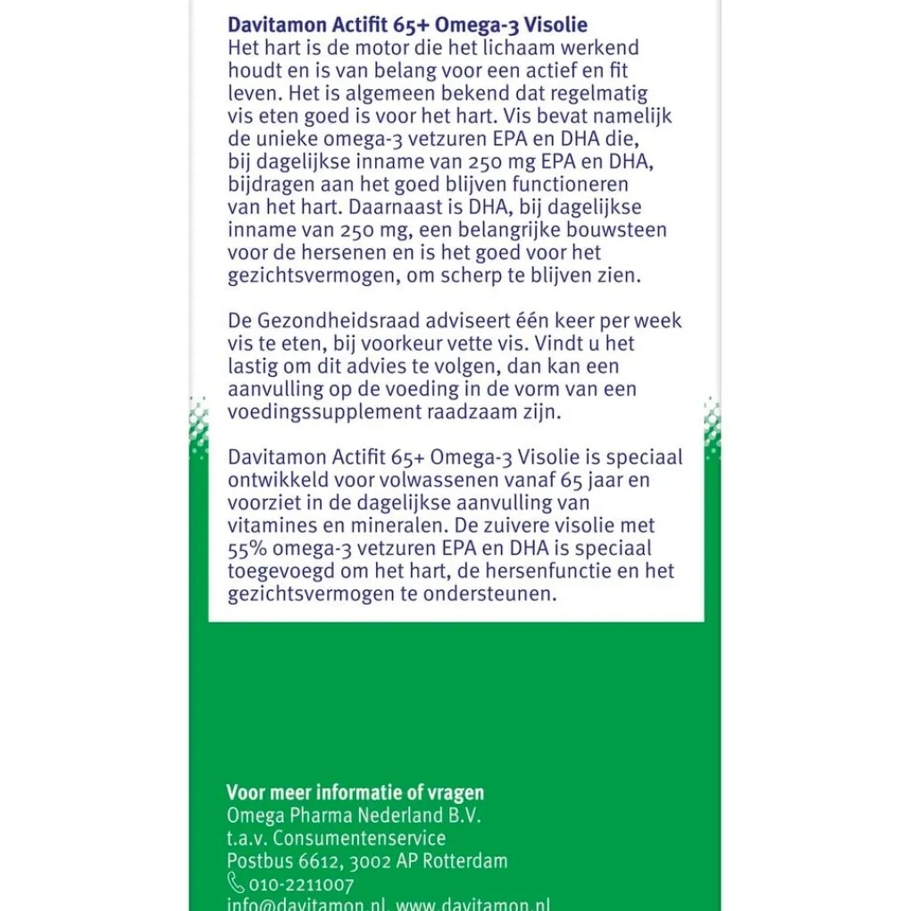Davitamon Omega 3|Botten En Gewrichten>Actifit 65+ Omega-3 Visolie Multivitamine & Mineralen Capsules