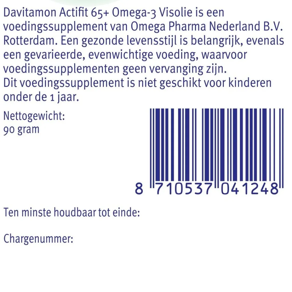 Davitamon Omega 3|Botten En Gewrichten>Actifit 65+ Omega-3 Visolie Multivitamine & Mineralen Capsules