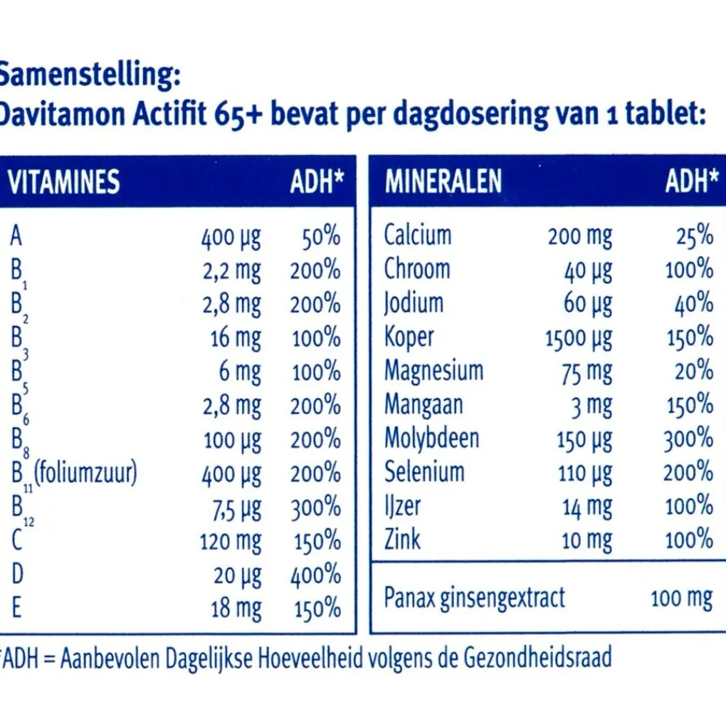 Davitamon Botten En Gewrichten|Vitamines>Actifit 65+ Tabletten