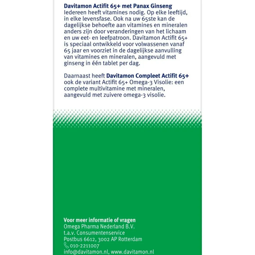 Davitamon Botten En Gewrichten|Vitamines>Actifit 65+ Tabletten