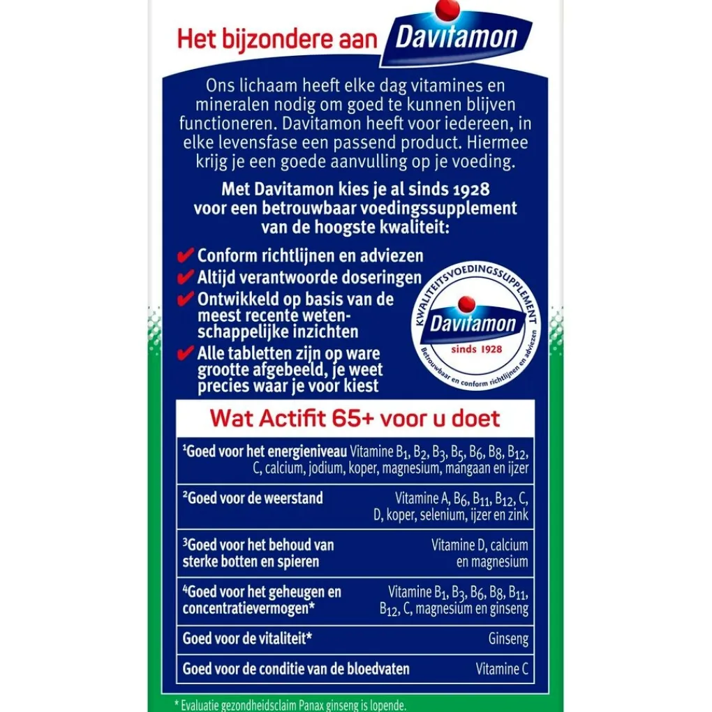 Davitamon Botten En Gewrichten|Vitamines>Actifit 65+ Tabletten