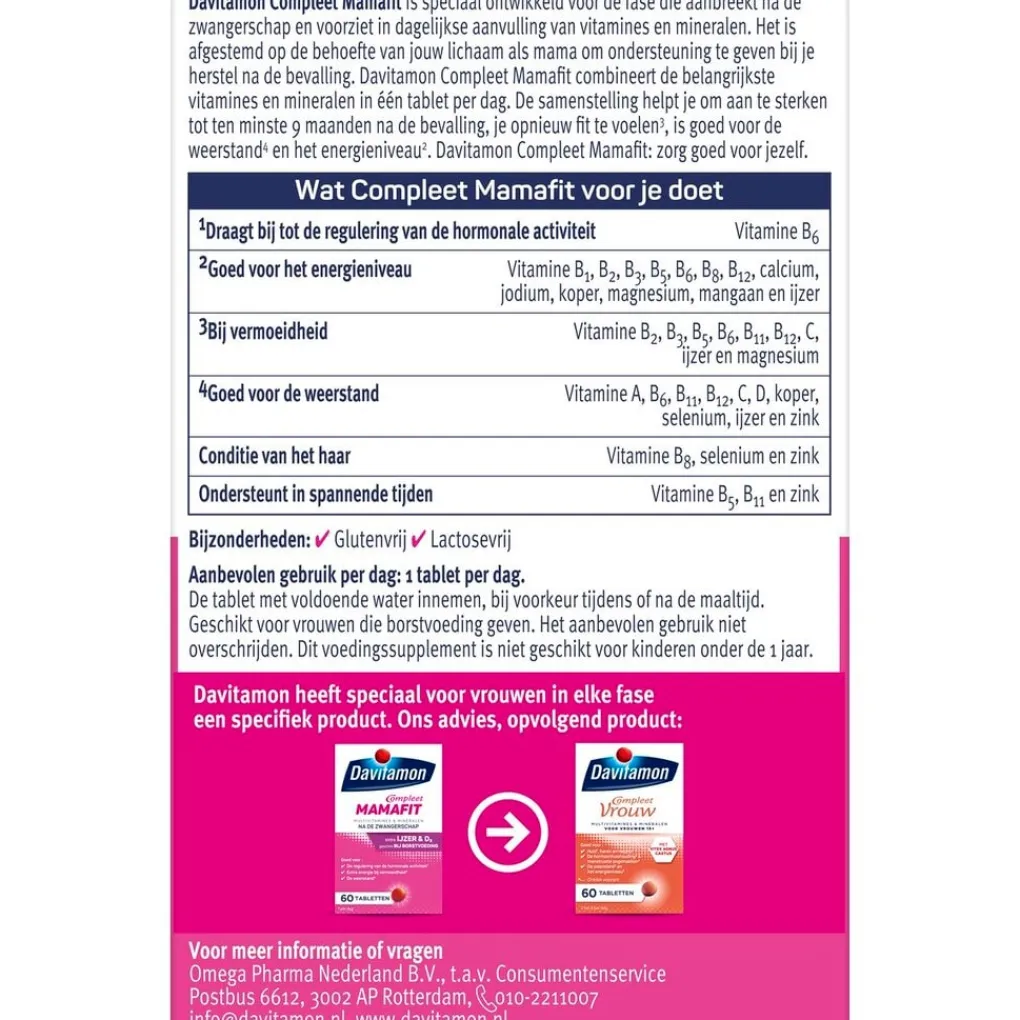 Davitamon Zwangerschapssupplementen>Compleet MamaFit Tabletten
