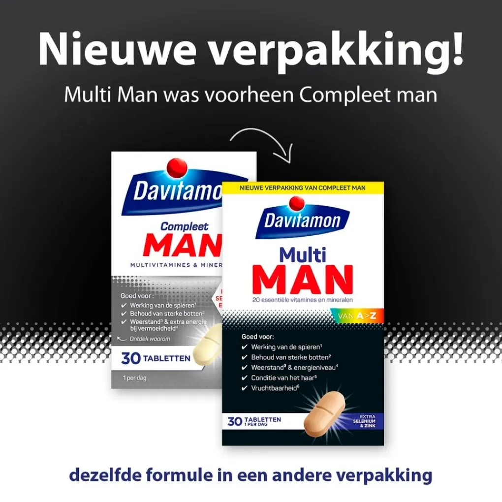 Davitamon Vitamines>Compleet Man Tabletten