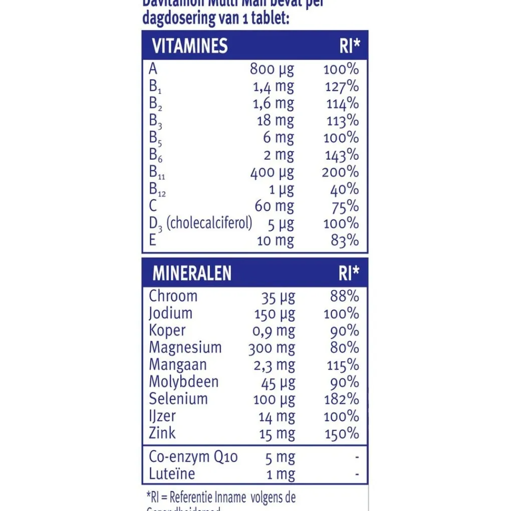 Davitamon Vitamines>Compleet Man Tabletten