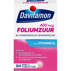 Davitamon Foliumzuur|Zwangerschapssupplementen>Foliumzuur Extra Vitamine D3 Smelttabletten