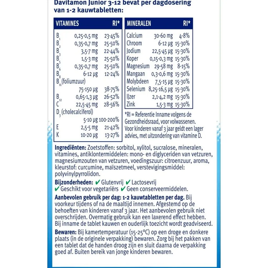 Davitamon Vitamines>Junior 3-12 Banaan Kauwtabletten