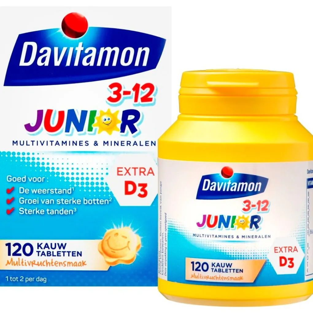 Davitamon Vitamines>Junior 3+ Multifruit Kauwtabletten